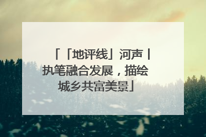 「地评线」河声丨执笔融合发展，描绘城乡共富美景