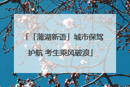 「蒲湖新语」城市保驾护航 考生乘风破浪