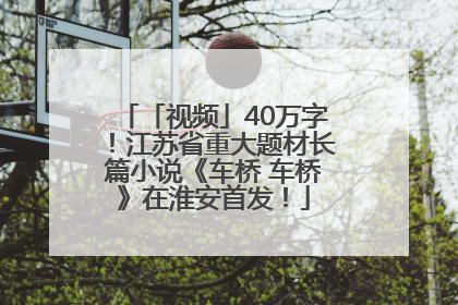 「视频」40万字！江苏省重大题材长篇小说《车桥 车桥》在淮安首发！