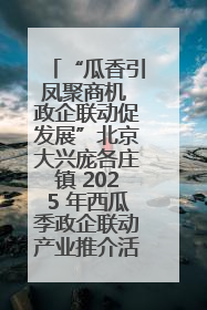 “瓜香引凤聚商机 政企联动促发展”北京大兴庞各庄镇 2025 年西瓜季政企联动产业推介活动圆满举行