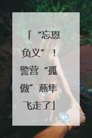 “忘恩负义”！警营“孤傲”燕隼飞走了