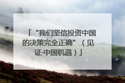 “我们坚信投资中国的决策完全正确”（见证·中国机遇）