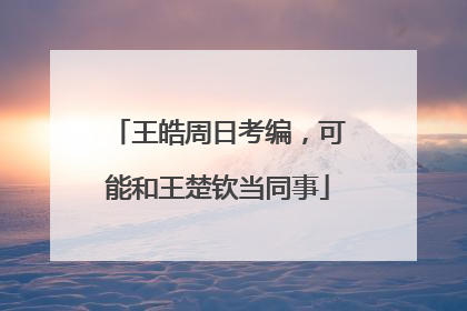 王皓周日考编，可能和王楚钦当同事