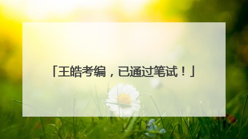 王皓考编，已通过笔试！