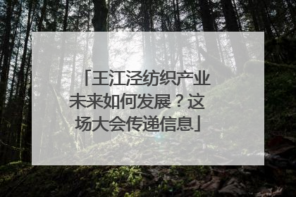王江泾纺织产业未来如何发展？这场大会传递信息