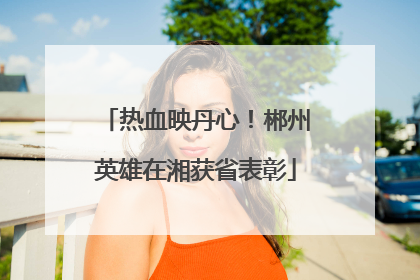 热血映丹心！郴州英雄在湘获省表彰