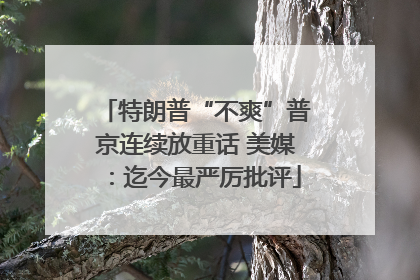 特朗普“不爽”普京连续放重话 美媒：迄今最严厉批评