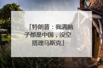 特朗普：我满脑子都是中国，没空搭理马斯克