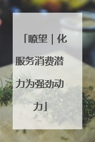 瞭望｜化服务消费潜力为强劲动力