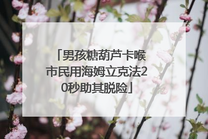 男孩糖葫芦卡喉 市民用海姆立克法20秒助其脱险