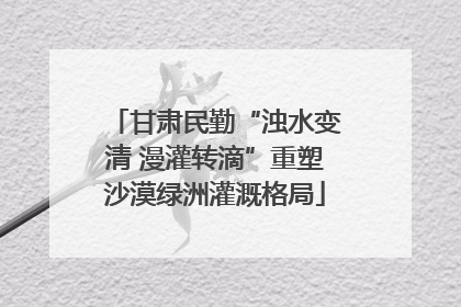 甘肃民勤“浊水变清 漫灌转滴”重塑沙漠绿洲灌溉格局