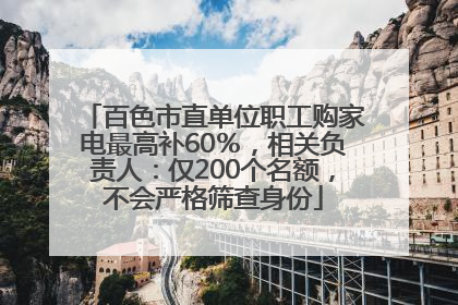 百色市直单位职工购家电最高补60％，相关负责人：仅200个名额，不会严格筛查身份