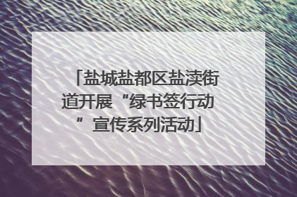 盐城盐都区盐渎街道开展“绿书签行动”宣传系列活动