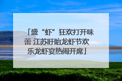 盛“虾”狂欢打开味蕾 江苏盱眙龙虾节欢乐龙虾宴热闹开席
