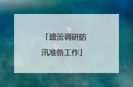 盛蕾调研防汛准备工作