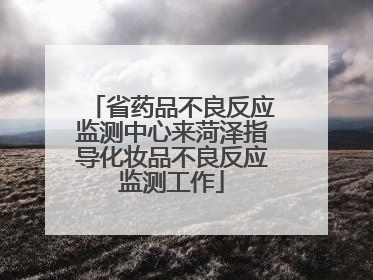 省药品不良反应监测中心来菏泽指导化妆品不良反应监测工作