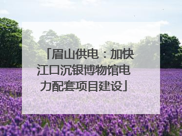 眉山供电：加快江口沉银博物馆电力配套项目建设