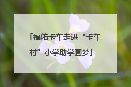 福佑卡车走进“卡车村”小学助学圆梦