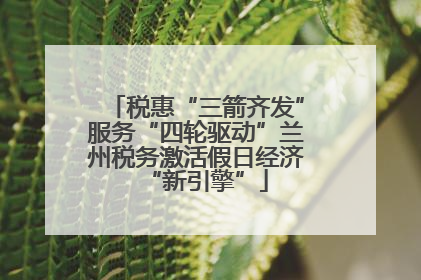 税惠“三箭齐发”服务“四轮驱动”兰州税务激活假日经济“新引擎”