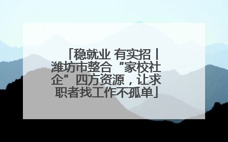 稳就业 有实招丨潍坊市整合“家校社企”四方资源，让求职者找工作不孤单
