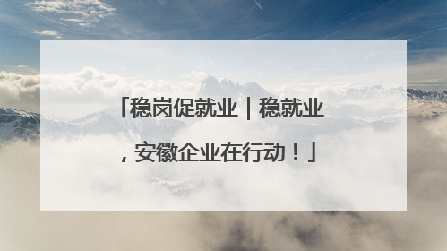 稳岗促就业｜稳就业，安徽企业在行动！