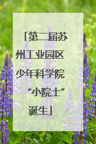 第二届苏州工业园区少年科学院“小院士”诞生