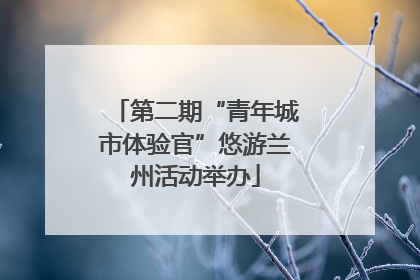第二期“青年城市体验官”悠游兰州活动举办