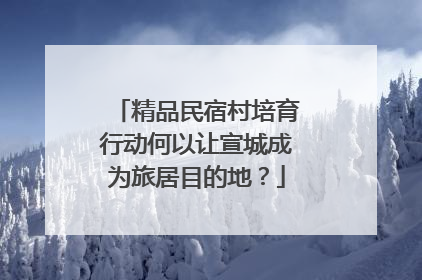 精品民宿村培育行动何以让宣城成为旅居目的地？