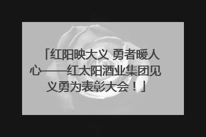 红阳映大义 勇者暖人心——红太阳酒业集团见义勇为表彰大会！