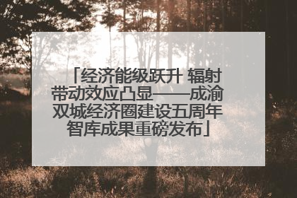经济能级跃升 辐射带动效应凸显——成渝双城经济圈建设五周年智库成果重磅发布