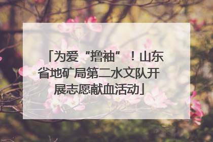 为爱“撸袖”！山东省地矿局第二水文队开展志愿献血活动