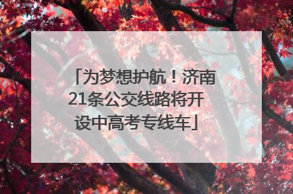 为梦想护航！济南21条公交线路将开设中高考专线车