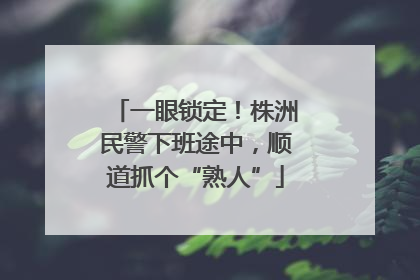 一眼锁定！株洲民警下班途中，顺道抓个“熟人”