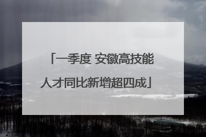 一季度 安徽高技能人才同比新增超四成