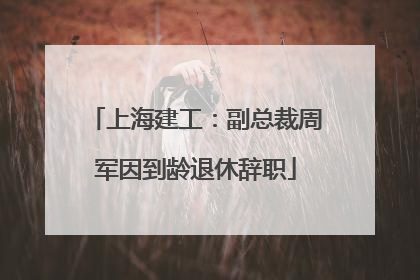 上海建工：副总裁周军因到龄退休辞职