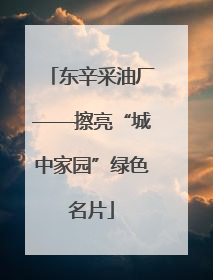 东辛采油厂——擦亮“城中家园”绿色名片