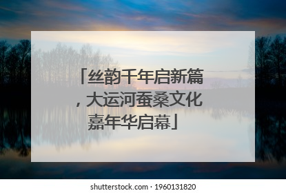 丝韵千年启新篇，大运河蚕桑文化嘉年华启幕