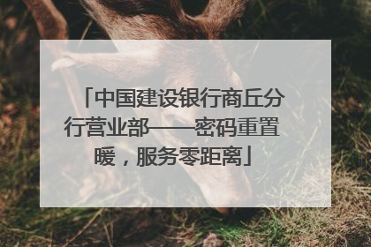 中国建设银行商丘分行营业部——密码重置暖，服务零距离