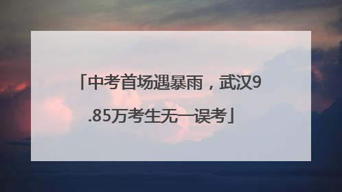 中考首场遇暴雨，武汉9.85万考生无一误考