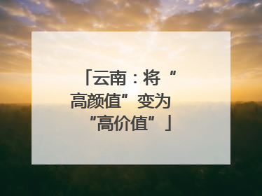 云南：将“高颜值”变为“高价值”