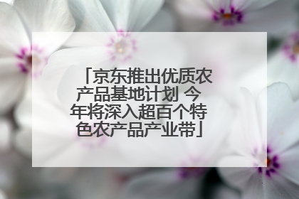 京东推出优质农产品基地计划 今年将深入超百个特色农产品产业带