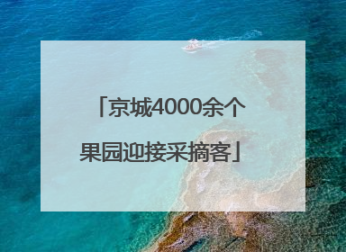 京城4000余个果园迎接采摘客