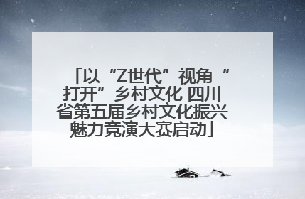以“Z世代”视角“打开”乡村文化 四川省第五届乡村文化振兴魅力竞演大赛启动