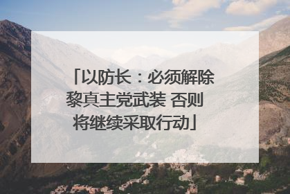 以防长：必须解除黎真主党武装 否则将继续采取行动