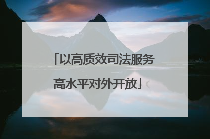 以高质效司法服务高水平对外开放