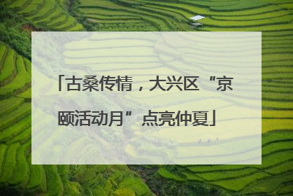 古桑传情，大兴区“京颐活动月”点亮仲夏
