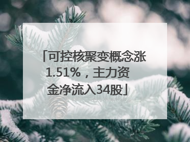 可控核聚变概念涨1.51%，主力资金净流入34股