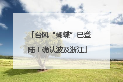 台风“蝴蝶”已登陆！确认波及浙江