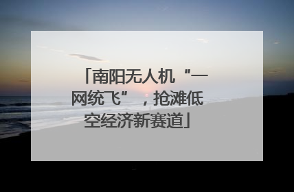 南阳无人机“一网统飞”，抢滩低空经济新赛道