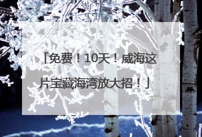 免费！10天！威海这片宝藏海湾放大招！